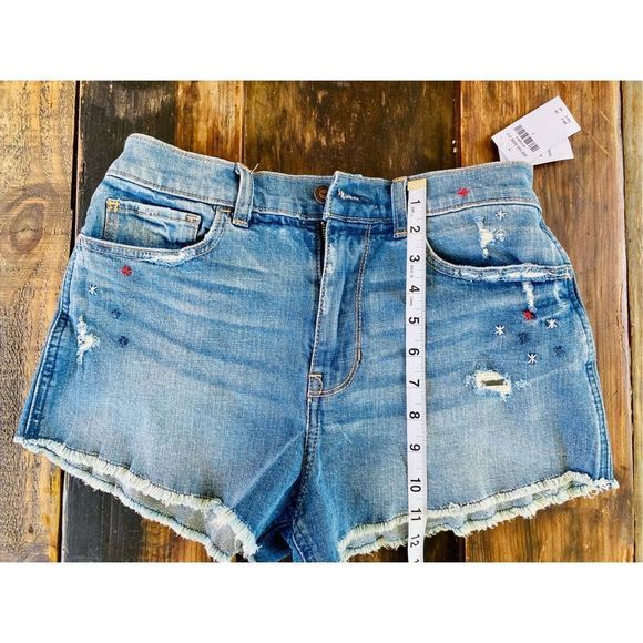 Hollister Vintage Short • High Rise • Distressed • Embroidered • Size 3 Jean Sho - Picture 4 of 6